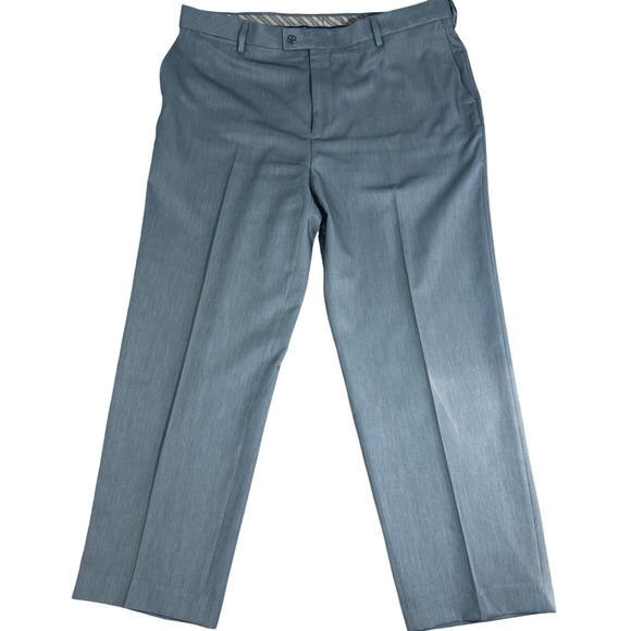 Saddlebred Other - Saddlebred Mens Gray Dress Pants Flat Front Trousers 40x29 10-10834 Business